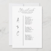 Cartes simples de Mariage Alphabétique (Devant)
