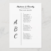 Cartes simples de Mariage Alphabétique (Devant)