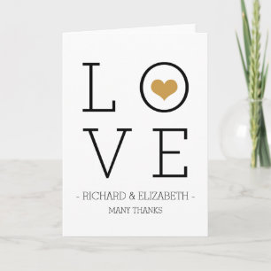 Cartes simples de Merci d'amour d'or