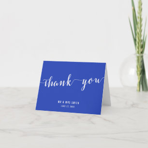 Cartes simples de Merci de mariage de bleu royal