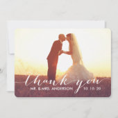 Cartes simples de Merci de mariage de manuscrit (Devant)