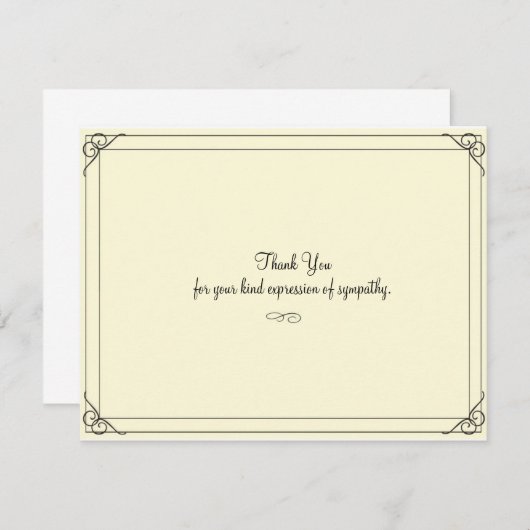 Cartes simples de Merci d'Élégance-Sympathie (Devant / Derrière)