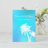 Cartes simples de Noël tropical avec palmiers bleu (Debout devant)