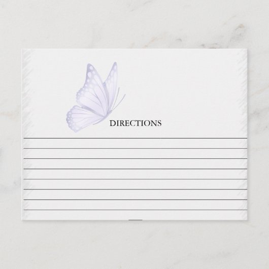 Cartes simples de recettes de papillon pourpre (Devant)