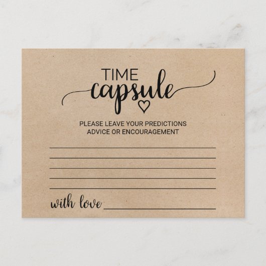 Cartes simples Faux Kraft Time Capsule Cartes (Devant)