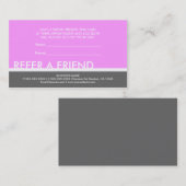 Cartes simples gris rose clair pour inviter un ami (Devant / Derrière)