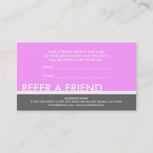 Cartes simples gris rose clair pour inviter un ami (Devant)
