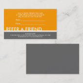 Cartes simples jaune orange gris pour inviter un a (Devant / Derrière)