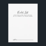 Cartes simples minimalistes de liste des regroupem<br><div class="desc">Ces cartes simples minimalistes de seau mariage sont l'activité idéale pour une réception de mariage moderne ou une douche nuptiale. Le design sobre et élégant présente une typographie de script classique et sophistiquée en noir et blanc. Modifier le libellé pour convenir à tout événement de vie. Le panneau de liste...</div>