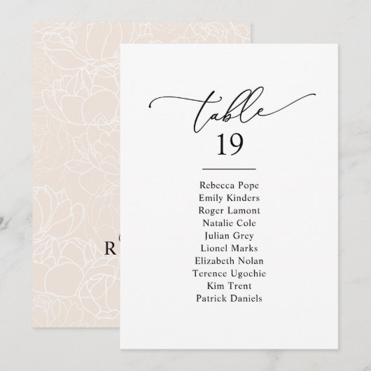 Cartes simples minimalistes pour Mariage (Devant / Derrière)