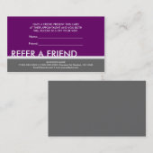 Cartes simples prune violet gris pour inviter un a (Devant / Derrière)