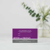 Cartes simples prune violet gris pour inviter un a (Debout devant)