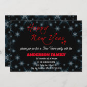 Cartes simples Red Happy New Year (Devant / Derrière)