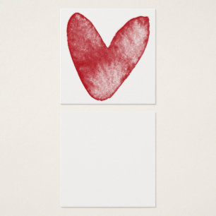 Cartes simples, rouges, aquarelle Coeur 15