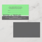 Cartes simples vert clair gris pour inviter un ami (Devant / Derrière)