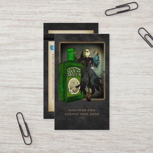 Cartes sociales de profil de féerie d'absinthe (Devant/Arrière en situation)