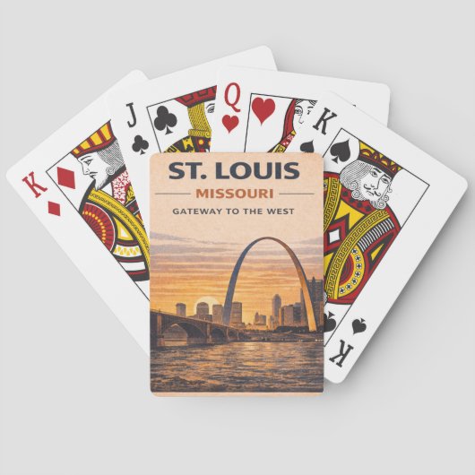 Cartes Soirée de jeu Route 66 St. Louis Gateway Arch (dos)