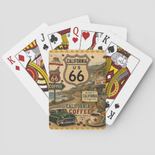 Cartes Soirée de jeu sur la route 66 des voitures classiq