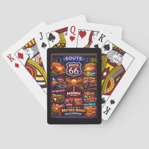 Cartes Soirée de jeu sur l'Amérique vintage de la route 6