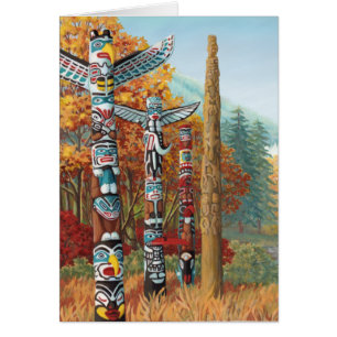 Cartes souvenirs Totem Poteau Cartes d'art de Vanc