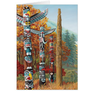 Cartes souvenirs Totem Poteau Cartes d'art de Vanc