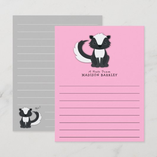 Cartes stationnaires plates et mignonnes pour enfa (Devant / Derrière)