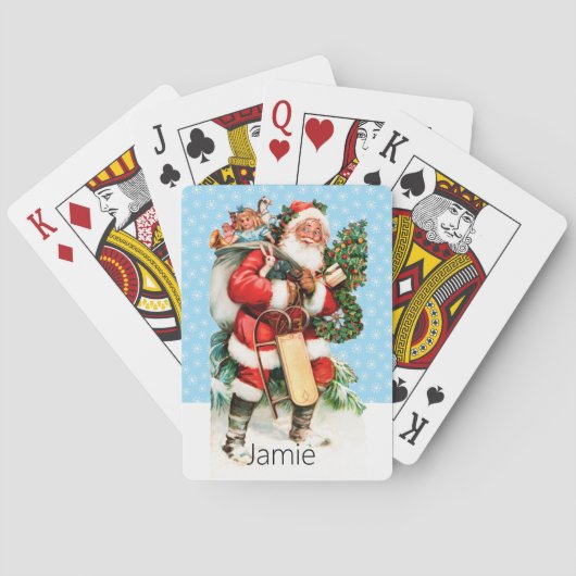 Cartes Stocker Stuffer Ajouter le nom Père Noël en jeu de (dos)