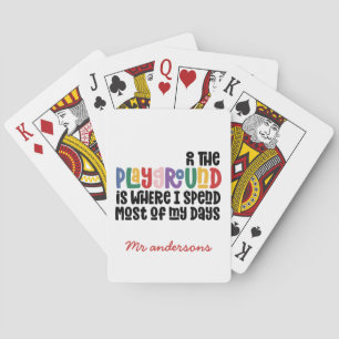 Cartes Sur le terrain de jeu typographie moderne cadeau e