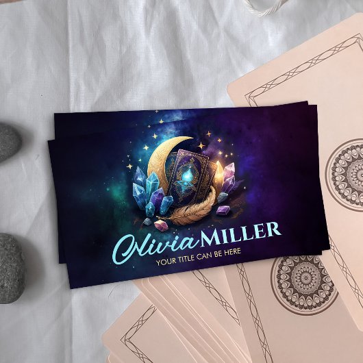 Cartes Tarot / Oracle avec lune et cristaux