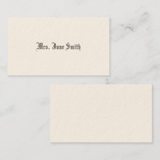 Cartes téléphoniques victoriennes simples (Devant / Derrière)