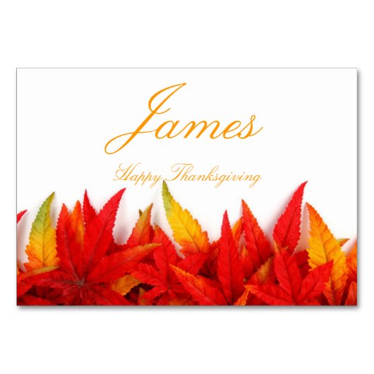 Cartes Thanksgiving Avec Feuilles Automatiques (Devant)