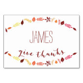 Cartes Thanksgiving Avec Feuilles Automatiques (Dos)