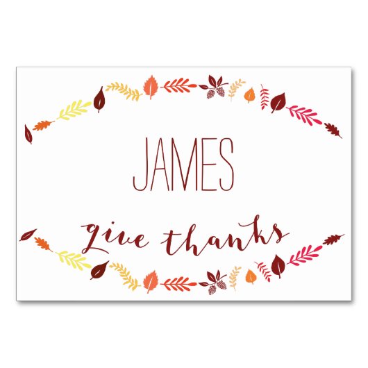 Cartes Thanksgiving Avec Feuilles Automatiques (Devant)