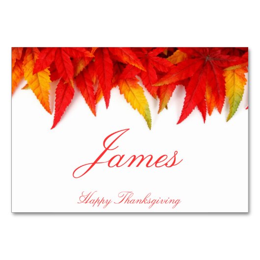 Cartes Thanksgiving Avec Feuilles Automatiques (Devant)