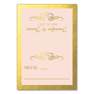 Cartes tourbillonnant rose roux or