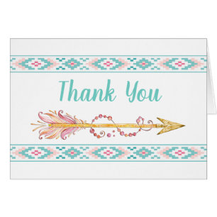 Cartes tribales de Merci de Teepee de flèche