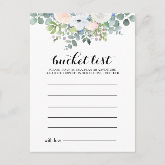 Cartes Tropical Eucalyptus Green Bucket List (Devant)