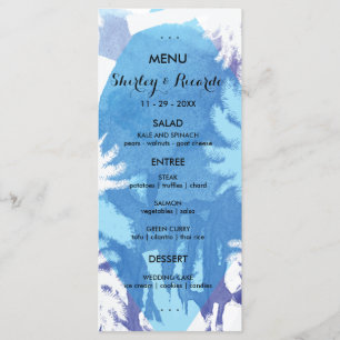 Cartes tropicales de menu de mariage de nuit