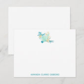 Cartes turquoise Beach Watercolor (Devant / Derrière)