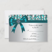 Cartes turquoise Leopard RSVP (Dos)