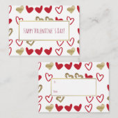 Cartes Valentine Red & Gold Hearts 100 pack (Devant / Derrière)