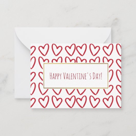 Cartes Valentine Red Hearts 100 pack (Devant)