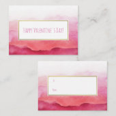 Cartes Valentine rose et aquarelle 100 pack (Devant / Derrière)