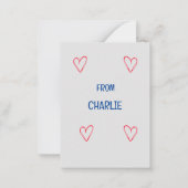 Cartes Valentines de l'école pour enfants (Dos)