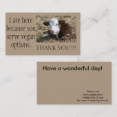 Cartes végétaliennes de Merci d'Outreach (Devant / Derrière)