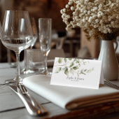 Cartes vertes avec calligraphie élégante