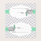 Cartes vertes et grises d'endroit du baby shower | (Extérieur déplié)