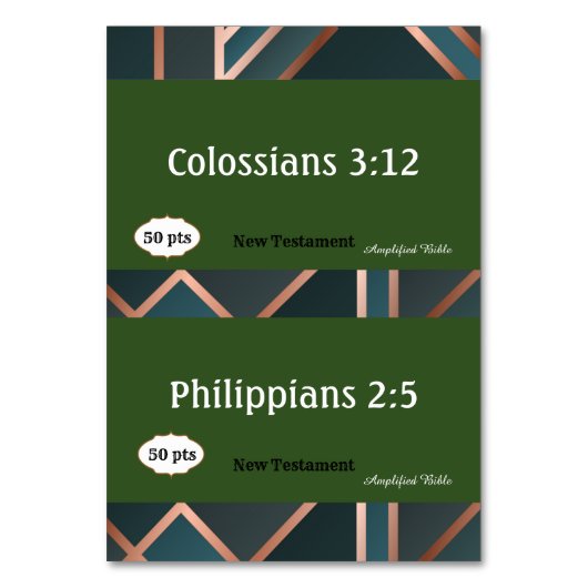 Cartes vertes pour jeu (Dos)