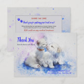 Cartes vétérinaires de Merci de chaton et de chiot (Devant / Derrière)