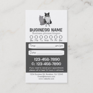 Cartes vétérinaires de rendez-vous de chat de
